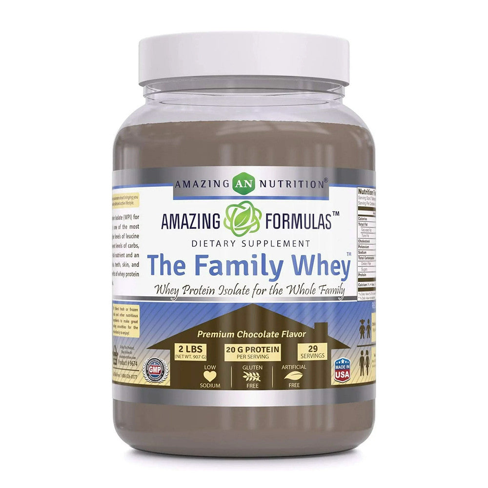Amazing Nutrition Formulas The Family Whey Protein Powder, Chocolate Flavor, 2 Lb